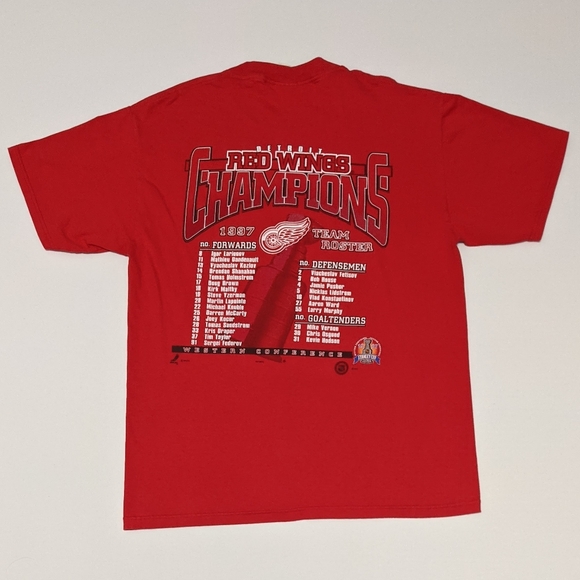 1997 Detroit Red Wings Double Sided print T-shirt - Picture 2 of 5